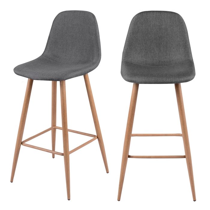 Tabouret de bar Fredrik gris (lot de 2)
