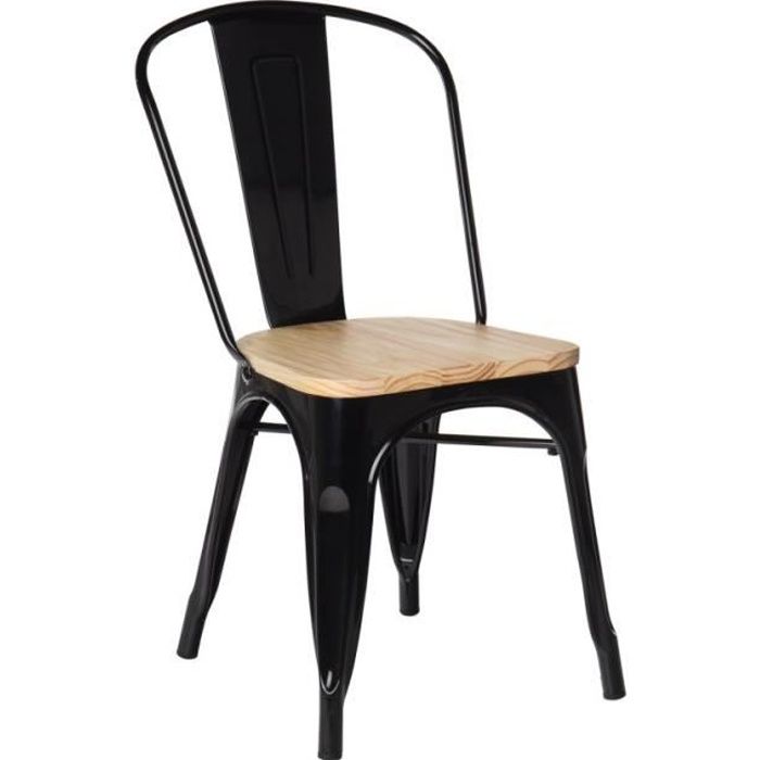 Chaise LIX Bois Noir Bois Naturel