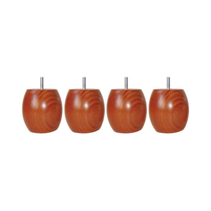 4 Pieds Boules Bois Merisier 95x95 cm - Bois naturel
