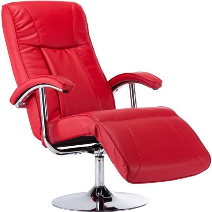 vidaXL Fauteuil TV Rouge Similicuir