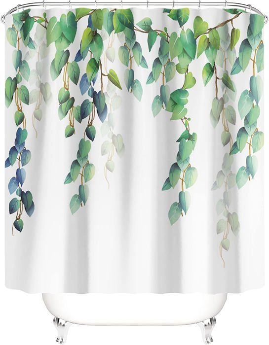 Rideau de douche Fleurs orchidées papillons reflets anneaux inclus 3D effect imperméable 180 x 200 cm - Maison