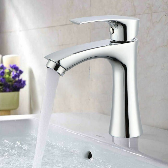 Robinet Lavabo Eau Froide Simple Chromé - Robinet Lave-Mains Bassin Avec Filtre, G1/2, Pour Salle De Bain Et Cuisine