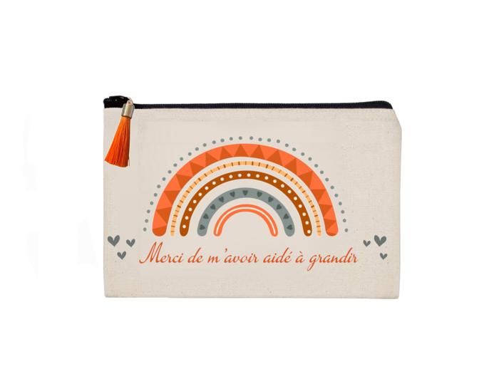 Trousse/Pochette Merci de m'avoir aidé à Grandir 100% Coton, idée