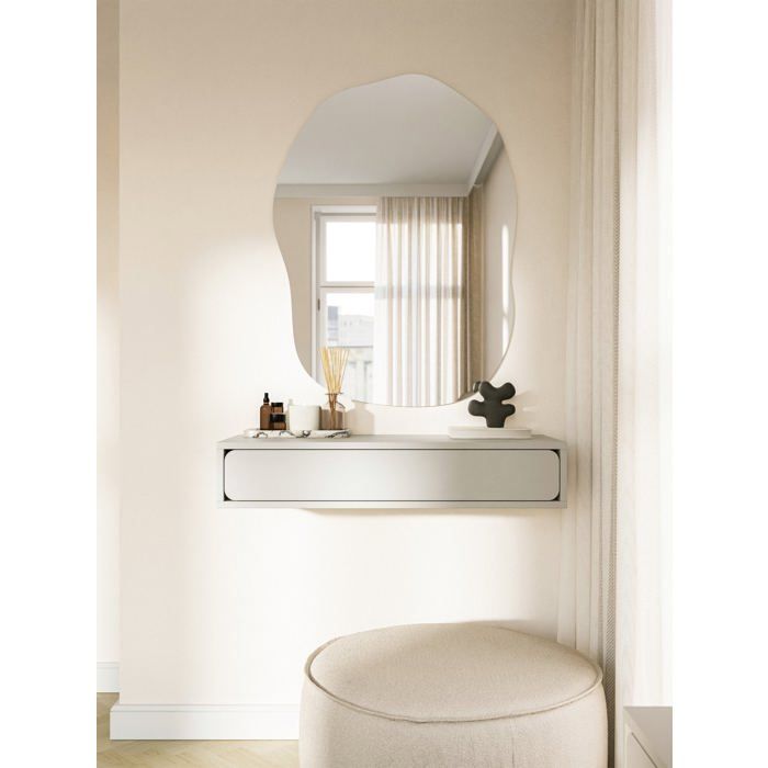 Table console - WUWU - 90 cm - suspendu avec tiroir - grège