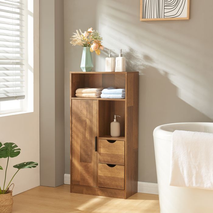 Armoire de salle de bain Namsskogan 100 x 50 x 25 cm effet noyer noir