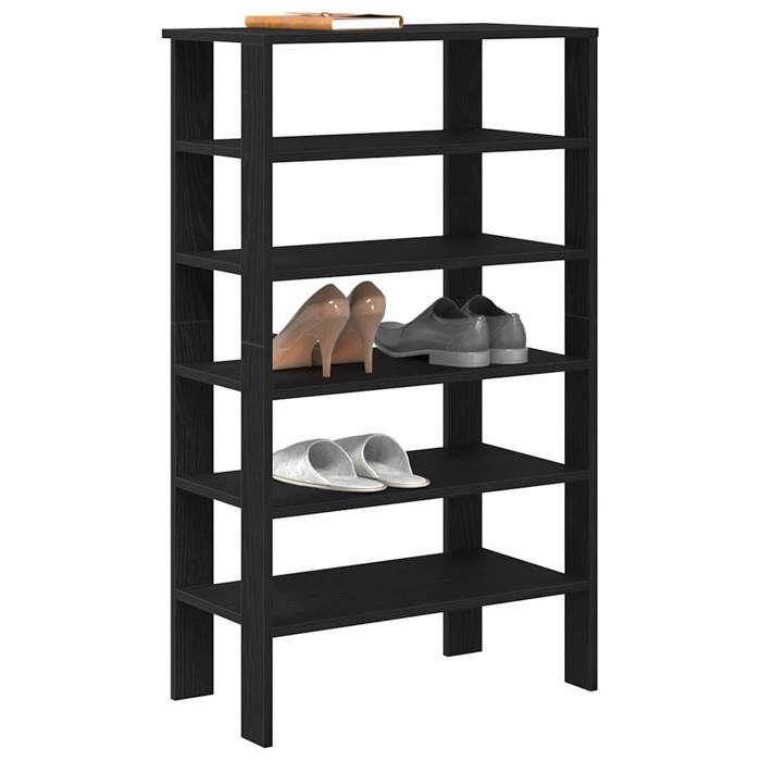 vidaXL Étagère à chaussures noir 61x32x105 cm bois dingénierie rangement de chaussures armoire de rangement de 859861