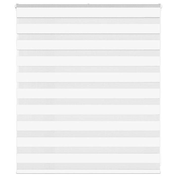vidaXL Store zèbre blanc 135x100 cm largeur du tissu 1309cm polyester store à enrouleur zébré store zébré pour fenêtre 4014736