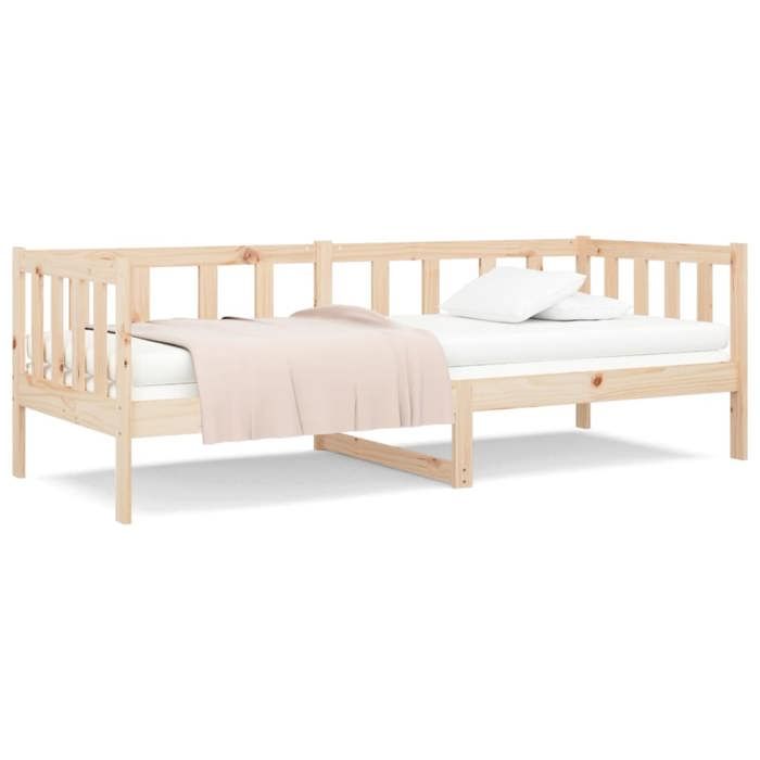 Lit simple-Banquette lit/Lit de jour-sans matelas-90x190 cm-bois de pin massif-Design A lattes DEC6670L890264809194