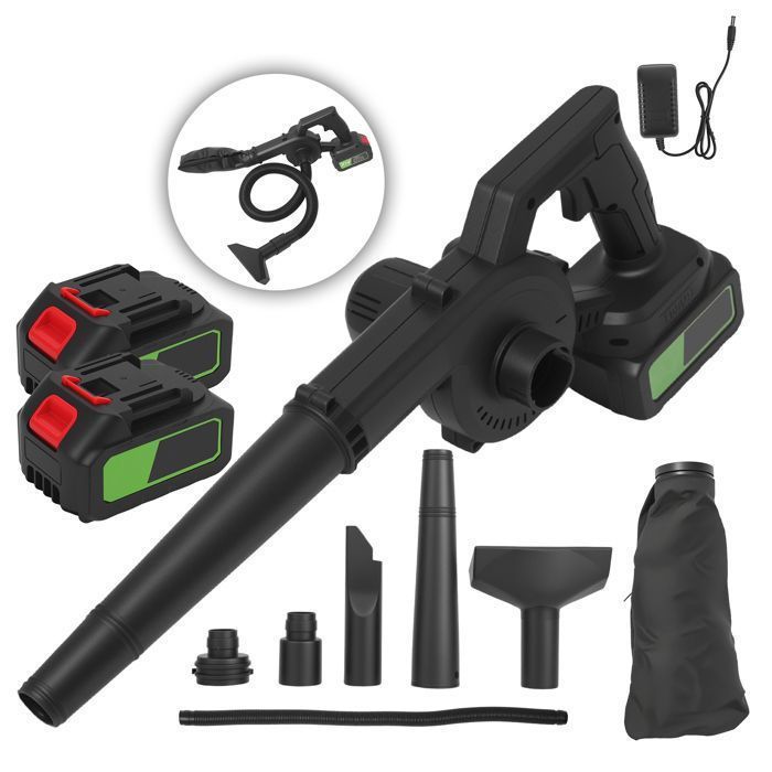 Souffleur De Feuilles Sans Fil 21V Avec 2 Batteries 4.5Ah - Moteur Sans Balais, 3 Vitesses, 240 Km/h - Pour Jardin, Terrasse
