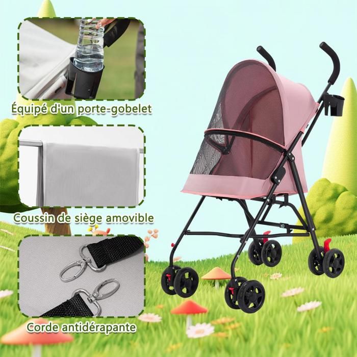 Meilleurs prix pour JEOBEST Poussette pour Chien Chat - Animaux Voyage Poussette - Pliable - Chariot Poussette Buggy - Capacité de charge 10 kg