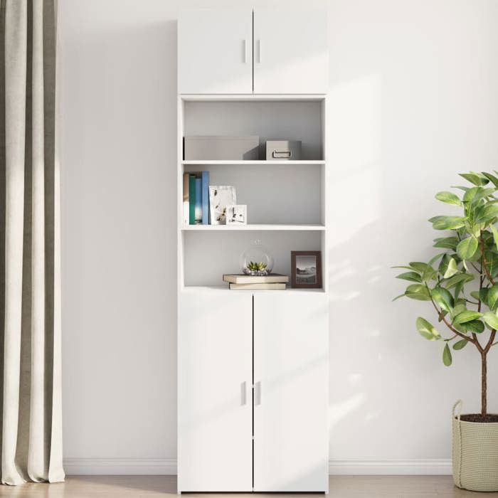 Buffet bas - JILI - Blanc Armoire murale - pour salon - blanc 70x425x40 cm bois dingénierie FR332
