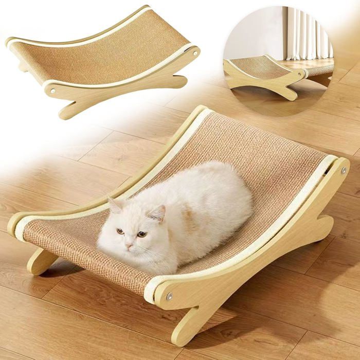 Lit griffoir en sisal pour chat avec tapis en sisal chaises en sisal pour chats lit surélevé pour chaises longues hamac de plage