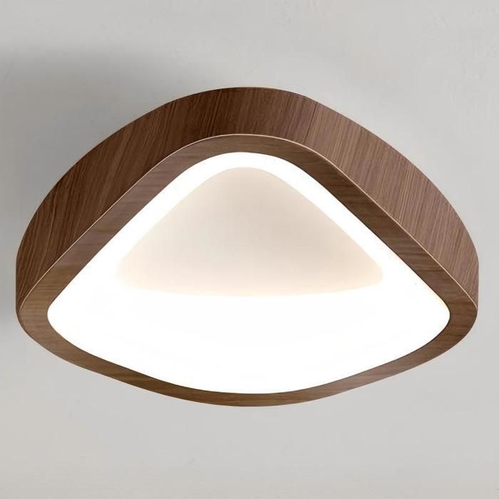 WOTTES Plafonnier LED Style Moderne - 12W Blanc froide IP54 Imperméable Lampe de Plafond Pour Bureau Cuisine - 1pcs Noyer Ø20CM