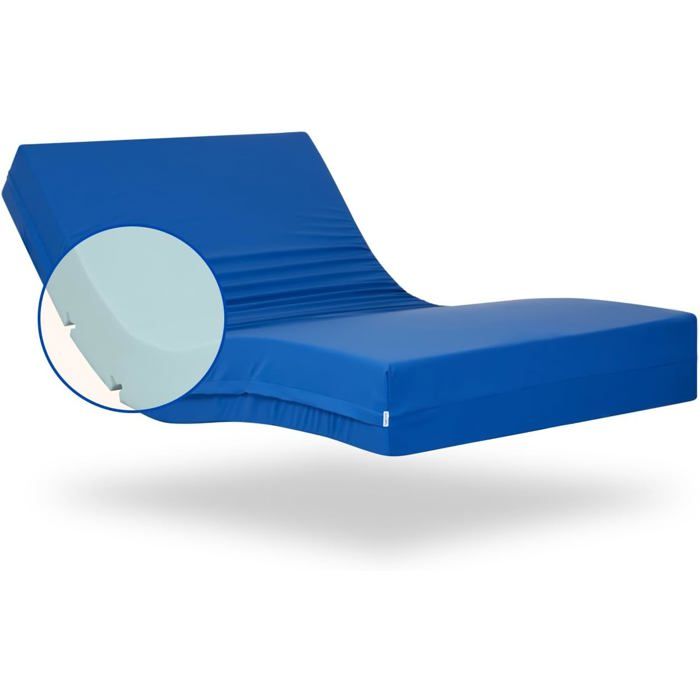 Matelas Geriafy Professionnal HR 15 cm - Housse Imperméable Bleu 80x200 cm