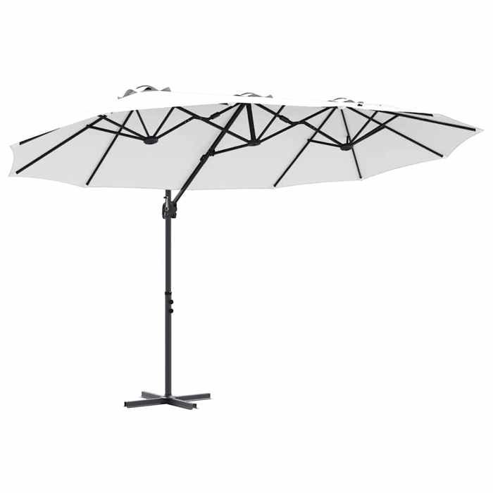 [6040013]Parasol cantilever de jardin - Rectangulaire - design frappant - Couleur sable 372x198x243cmPoids:17.16 Kg
