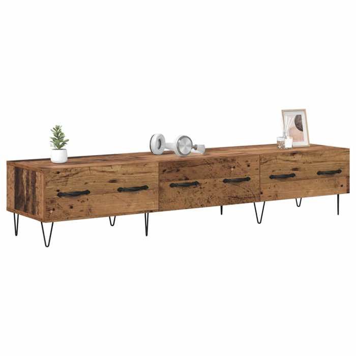 Meuble TV en bois dingénierie - vidaXL - 150x36x30 cm - Bois ancien - Avec tiroir - Poids maximal 60 kg