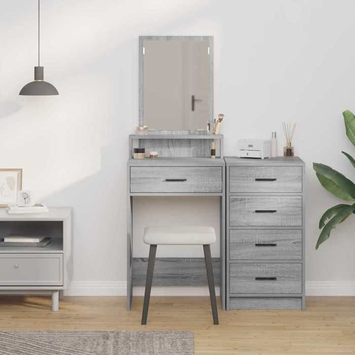 Black Week Coiffeuse pour Femmes - BURKE - Sonoma gris 50x41x140 cm - Bois dingénierie CC290