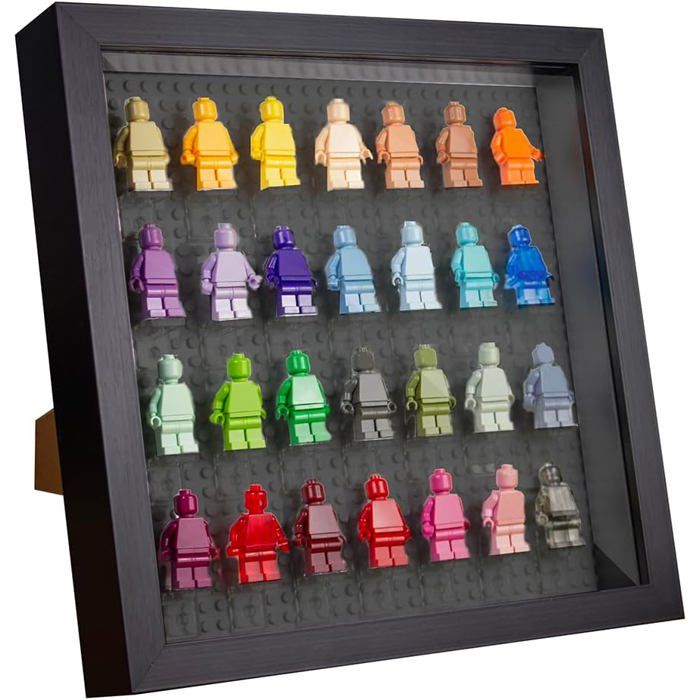 Vitrine Tapeera 28x28 Cm – Bois Noir – 28 Socles – Protection Poussière – Mural Ou Table