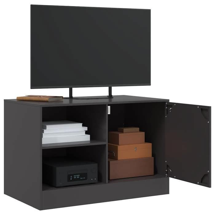 NEUF Armoire TV - Noir - Meuble TV - TABLE TV - noir 67x39x44 cm - acier TT4647