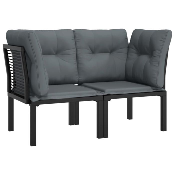 SALE 2026Chaises dangle de jardin - Pour Salon Balcon - avec coussins lot de 2 noir/gris 62x62x68cm 18.1 Kg 4720395