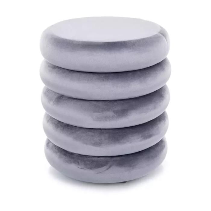 Pouf - Meubles&Design - Pouf gris en velours avec rangement caché et design rond compact LUMOZ Pouf - Meubles&Design - Pouf gris en velours avec rangement caché et design rond compact LUMOZ