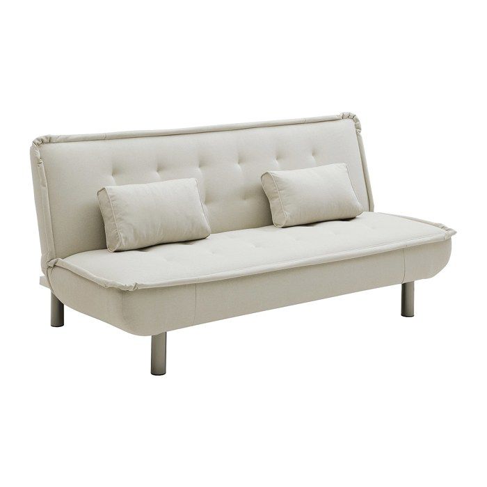 Canapé 3 places convertible clic-clac en tissu beige MISHAN