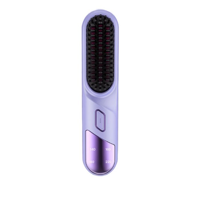 INF Brosse Lissante Sans Fil avec Soin Ionique Mini Fer à Lisser Portable Pour Tous Types de Cheveux Violet