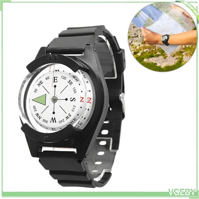 Fafeicy Boussole de montre numérique étanche Outdoor Compass Compass Waterproof Digital Watch Compass For sport parapente Noir