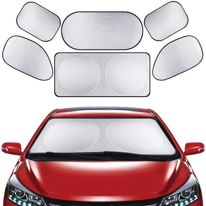 Pare-Brise-Soleil Couverture 6PCS Pare Soleil de Voiture Bloque Les Rayons UV Protector Réflecteur Solaire Avant ou Arrière pour S