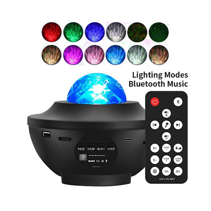 Projecteur détoiles Bluetooth lampe galaxie musicale avec minuterie LED multicolore télécommande