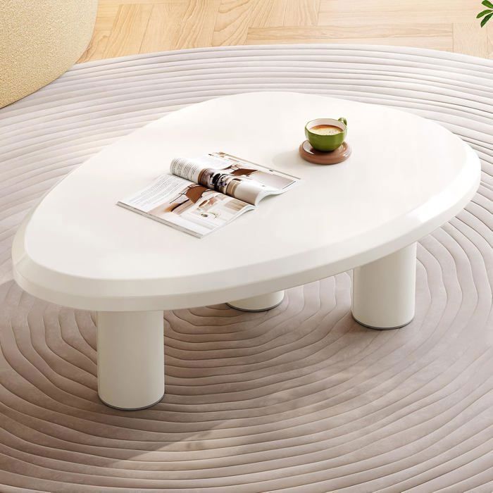 Guyii Table Basse Blanche Moderne de 90 cm