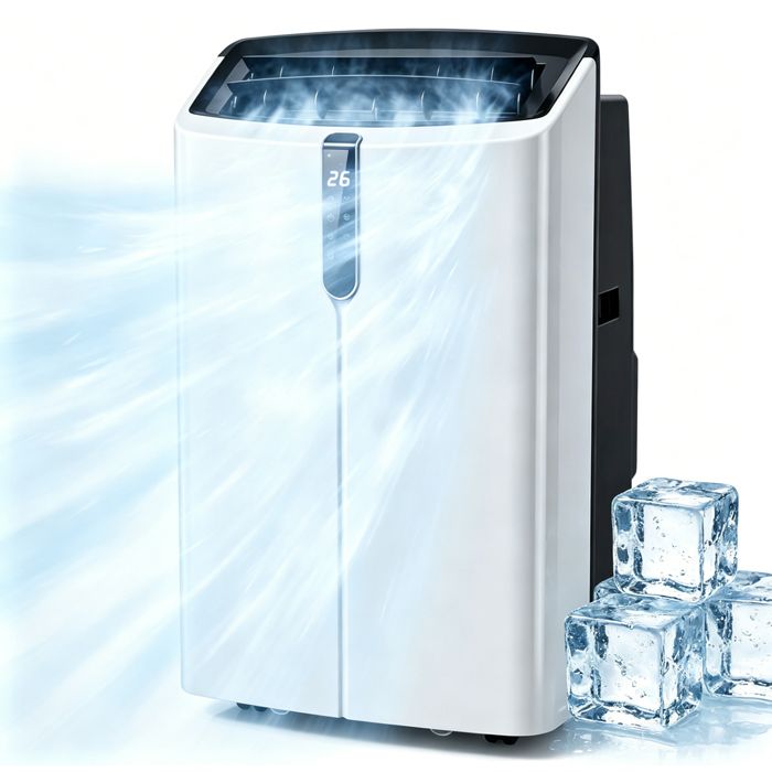 Climatiseur mobile réversible GIANTEX GIANTEX- 5 en 1 avec Refroidissement, Chauffage, jusqu'à 12000 BTU