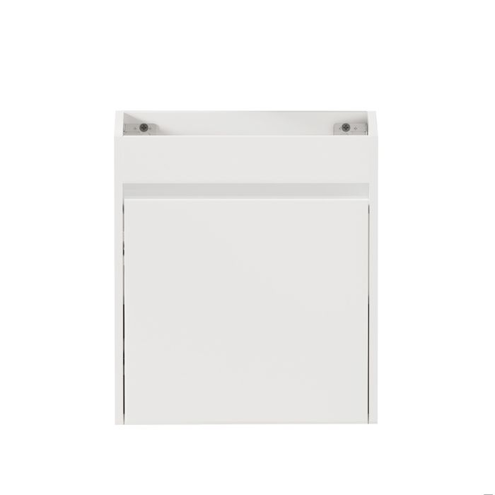 ELVORIN meuble sous vasque 46 cm blanc 1 porte à fermeture douce vasque en céramique rangement gain de place