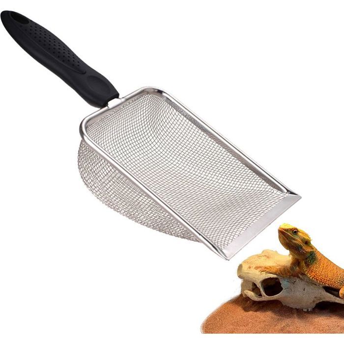 Écuelle à tamis. Tamis métallique profond et robuste pour un nettoyage facile.