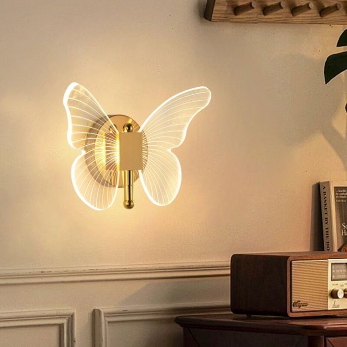 Applique murale papillon LED - Lumière tricolore Design artistique - Intérieur chambre salon - 25x12 cm Applique murale papillon LED - Lumière tricolore Design artistique - Intérieur chambre salon - 25x12 cm