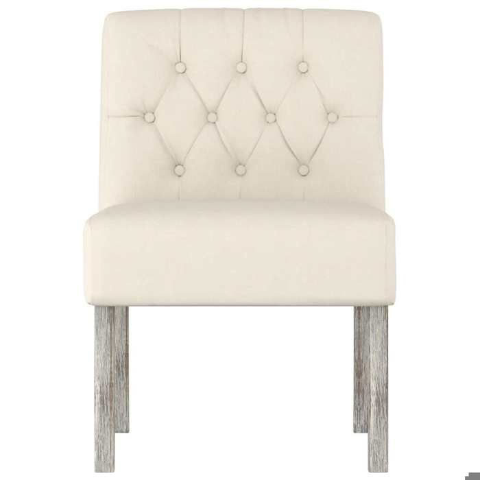 Fauteuil sans accoudoirs - vidaXL - lin - 48x64x72 cm - Avec accoudoirs - Avec dossier - Charge maximale 110 kg 86394