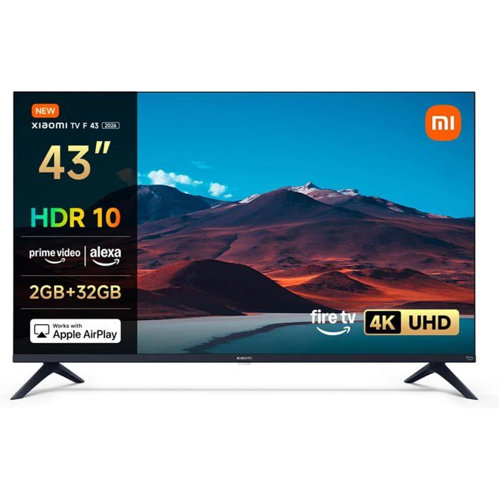 TV F 43 Pouces 109cm 4K UHD Smart TV Fire OS8 Alexa HDR10 MEMC 60Hz 2Go 32Go Compatible Apple AirPlay Téléviseur Connecté 4K