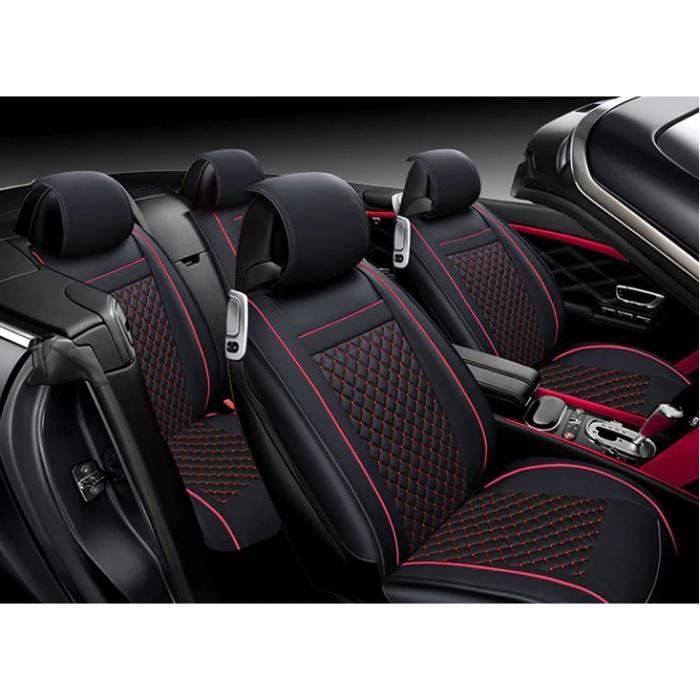 Housses De Siège Avant Fiat – Uno, Brava, Tipo, 600, 500 – Rouge/Noir – Neuves