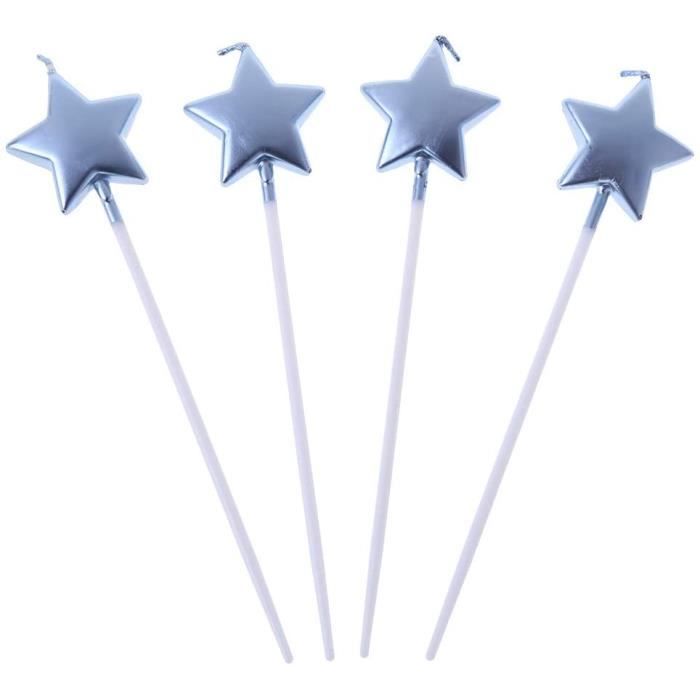 Bougies D'anniversaire Anime - 12 Pièces Motif étoiles Jaunes Et Rouges - Pour Gâteau Et Cupcakes - Longueur 7.4 Cm - 10