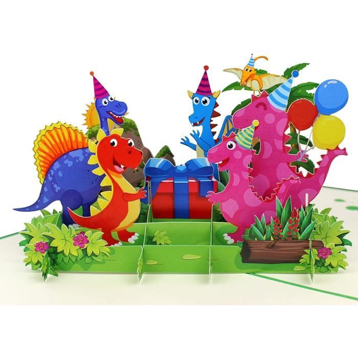 🌱Carte à planter Anniversaire Dinosaure Ballon - Carte à Pousser