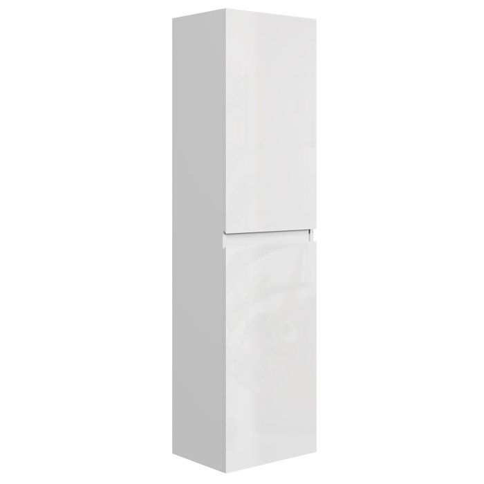 Armoire de rangement de Angela Hauteur 150 cm Blanc brillant Meuble
