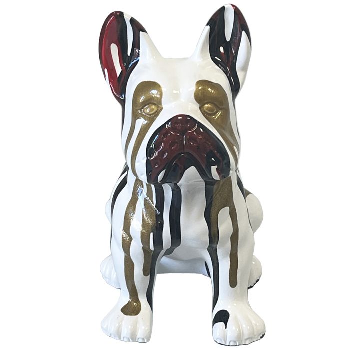 Statue de Bouledogue ançais, Figurine Animale, Artisanat en Résine, Sculpture de Chien Multicolore  15