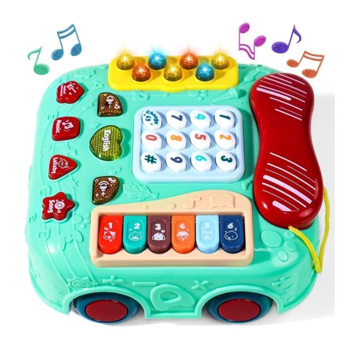 Jouet éducatif pour bébé 1-2 ans avec musique et jeux - AMOUNE - Jouet  Enfant 5 en 1 - Couleurs vives - Pile