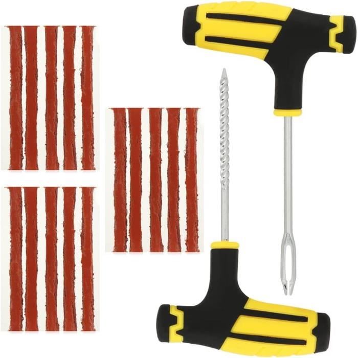 Kit De 3 Rouleaux à Main Pour Réparation De Pneus - Manche En Bois, Compactage Puissant - Portable Et Résistant