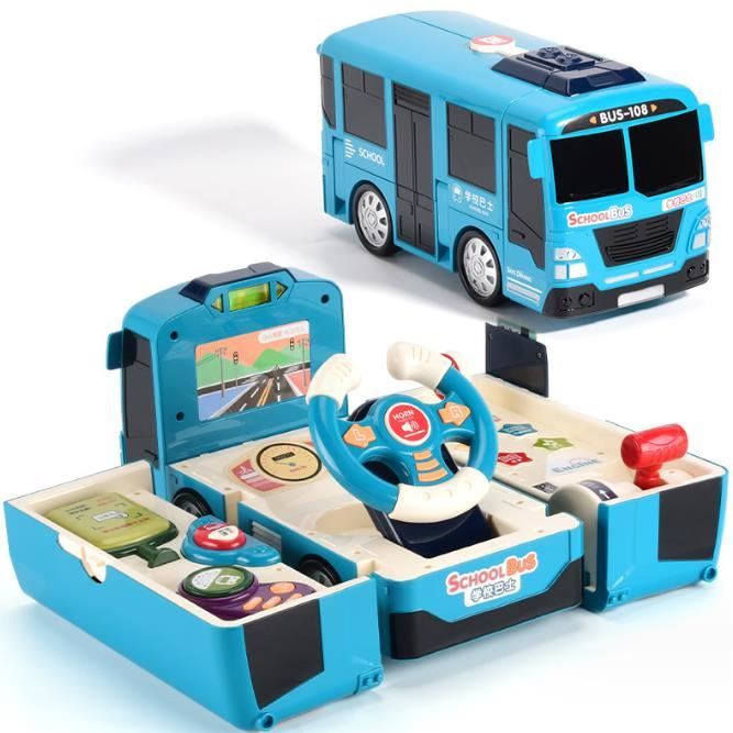 Volant jouet, Simulateur de conduite Jouets pour enfants, tout-petits  Jouets de bus avec éducation musicale Simulation de connaissances Conduire  des jouets d'autobus, cadeau pour garçons Gir