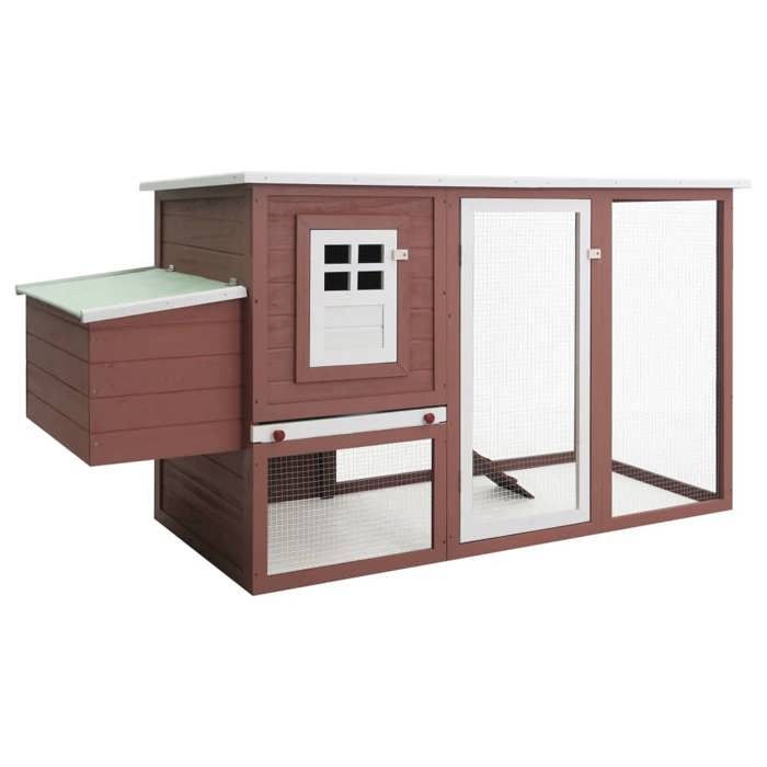 Comparer les prix de Poulailler - Non spécifié - 202 x 75 x 98 cm - Bois de pin - Toit imperméable - Rampe d'accès