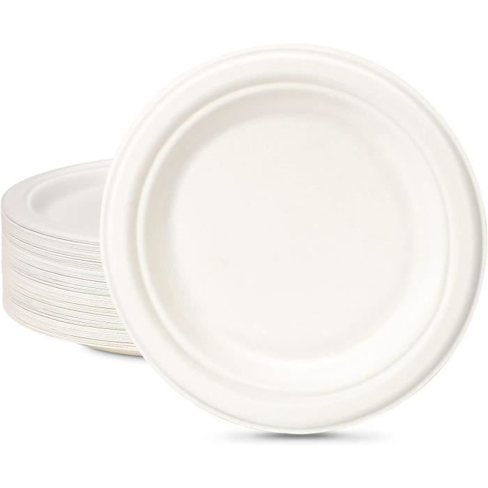 50 Bols à Soupe Jetables En Canne à Sucre GREENESAGE - 230ml, Compostables, Marron