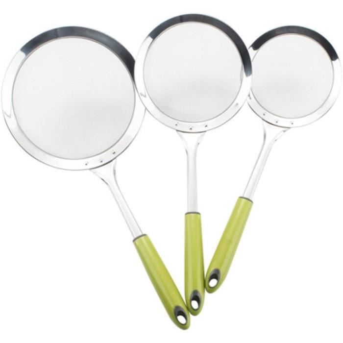 Écumoire Pratique Acier Inoxydable Jaune - Passoire Cuillère Multifonction Pour Cuisine
