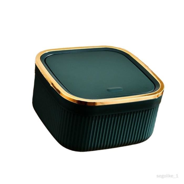 Mini Poubelle Avec Couvercle Dorée - Petite Corbeille Bureau Voiture Salle De Bain