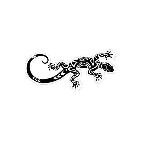 salamandre maori Lizard logo 652 autocollant sticker - Taille : 12 cm - Couleur : noir Noir